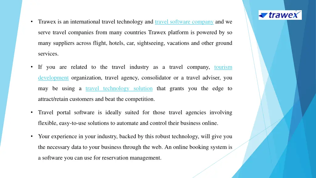 trawex is an international travel technology