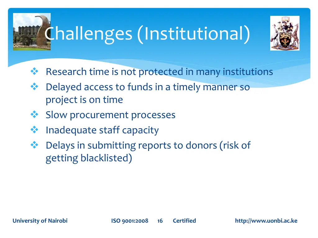 challenges institutional