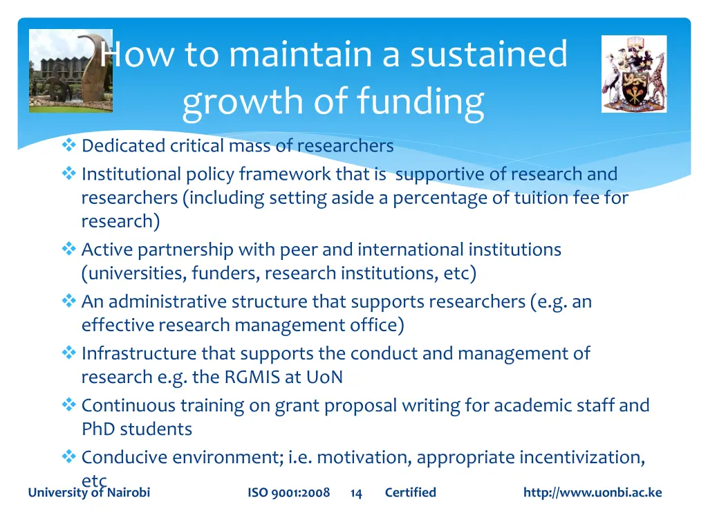 how to maintain a sustained growth of funding