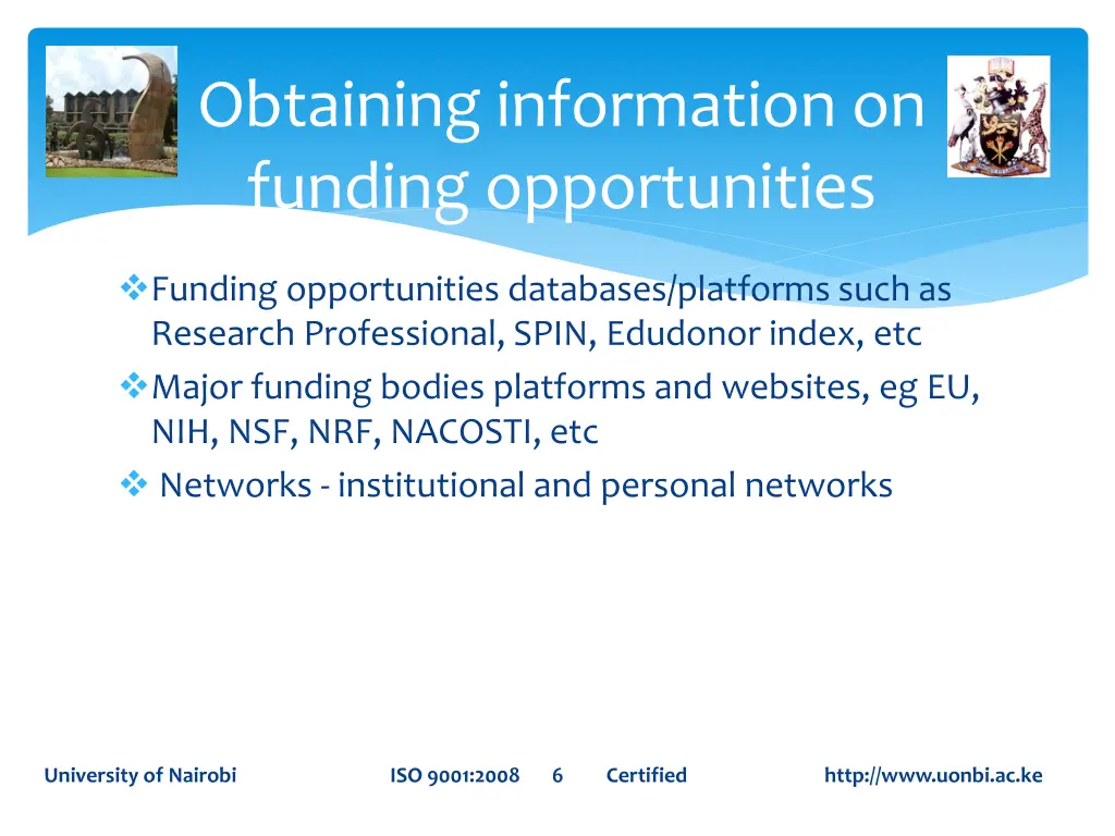 obtaining information on funding opportunities