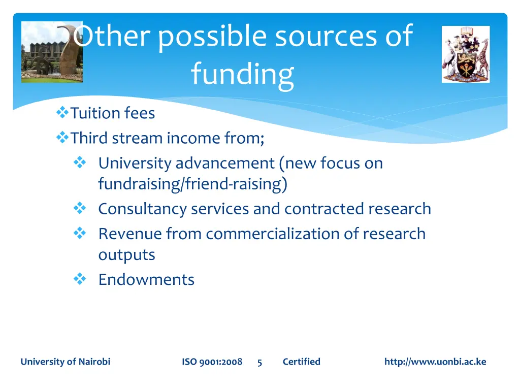 other possible sources of funding