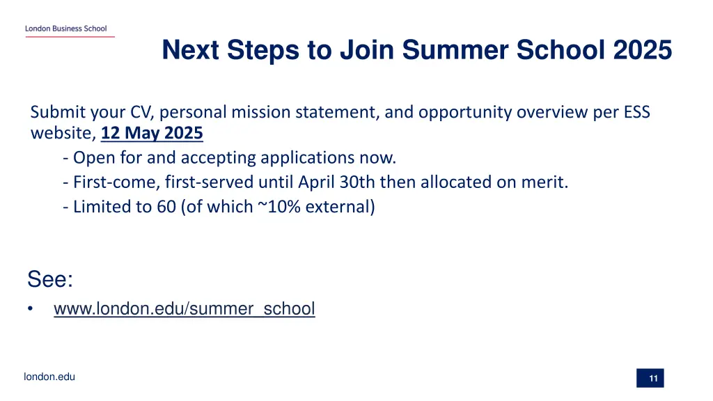 next steps to join summer school 2025