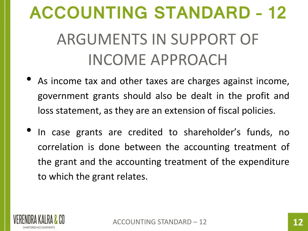 accounting standard 12 arguments in support 2