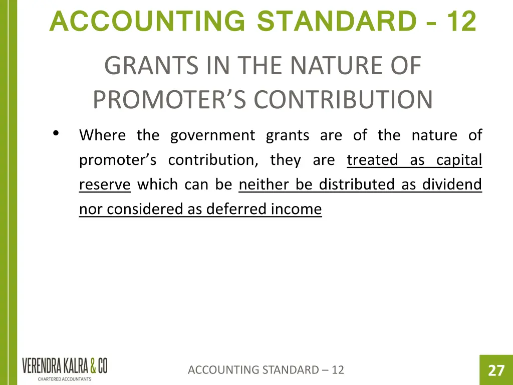 accounting standard 12 grants in the nature