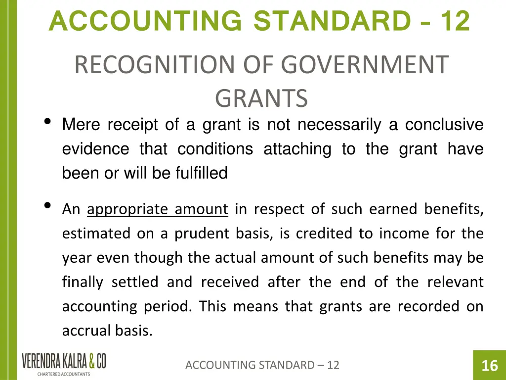 accounting standard 12 recognition of government 1