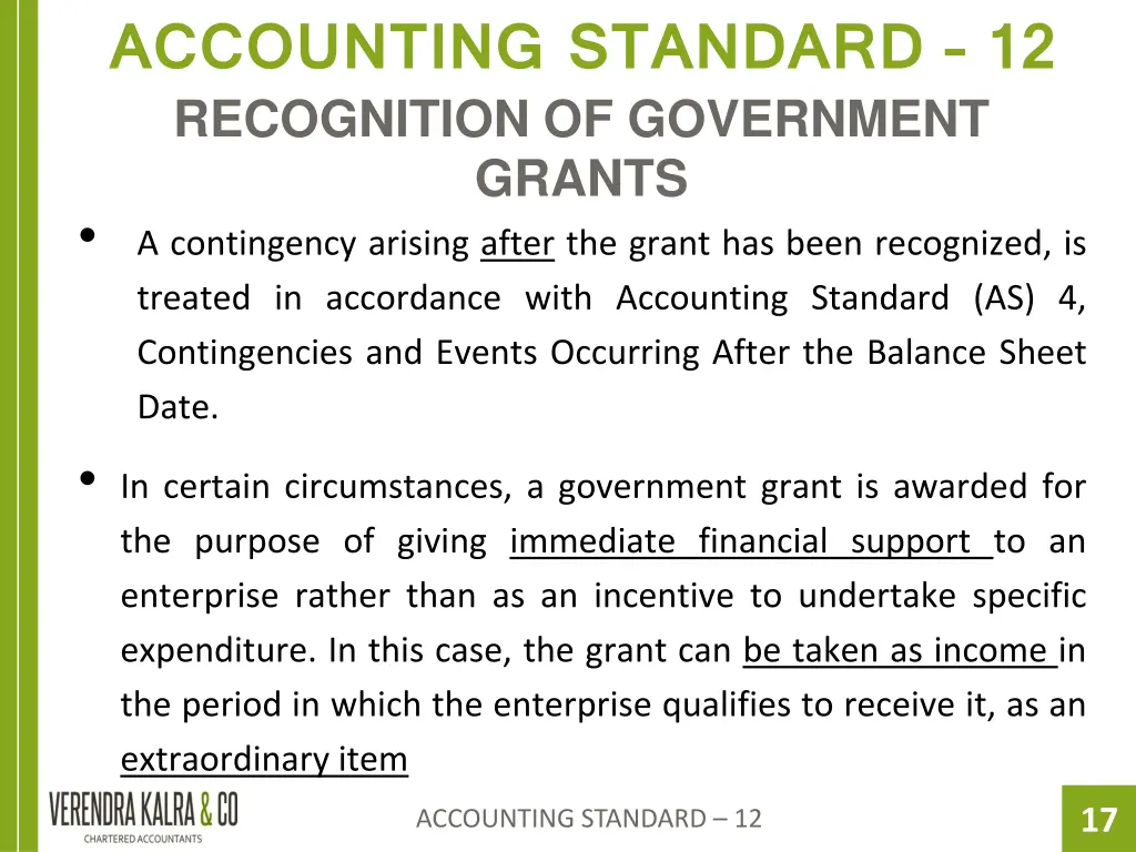 accounting standard 12 recognition of government 2