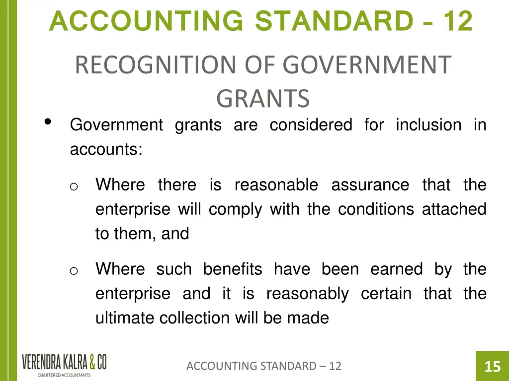 accounting standard 12 recognition of government