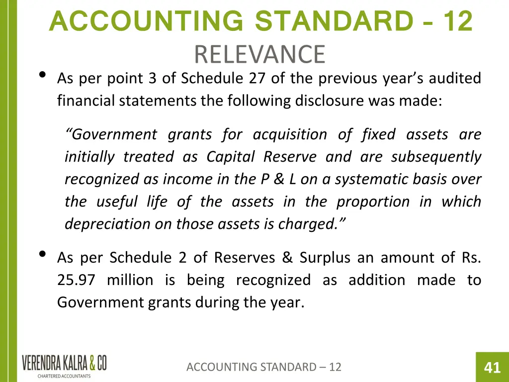 accounting standard 12 relevance as per point