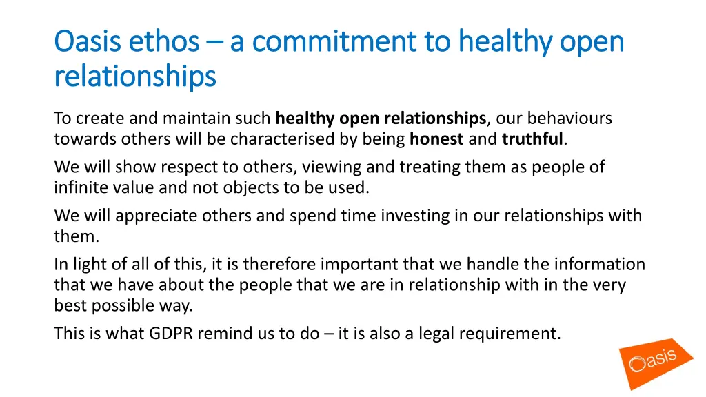 oasis ethos oasis ethos a commitment to healthy