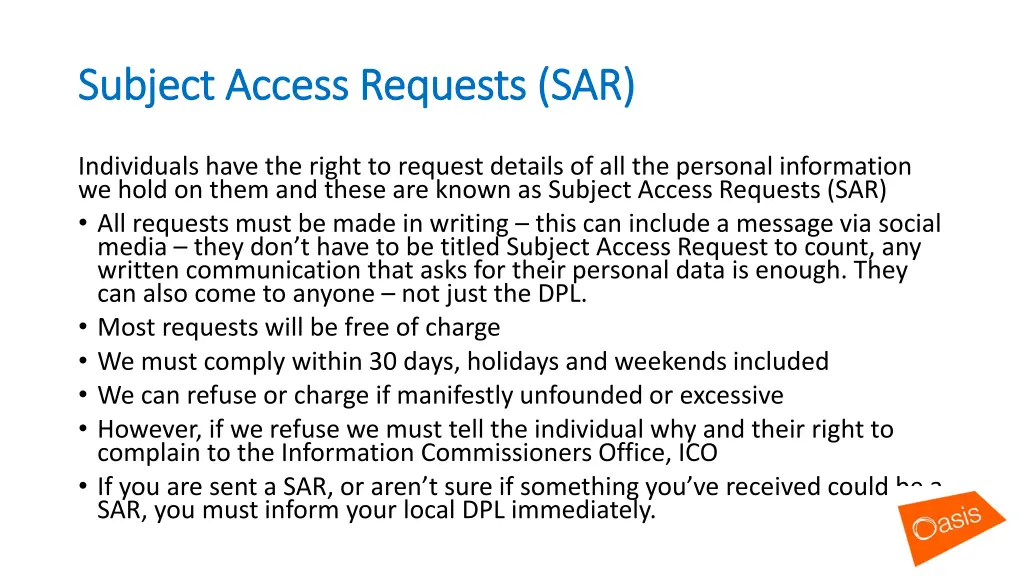 subject access requests sar subject access
