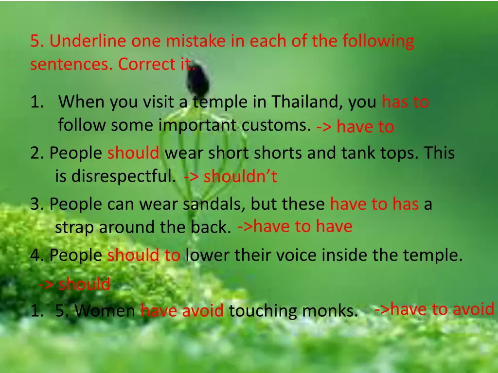 5 underline one mistake in each of the following 1