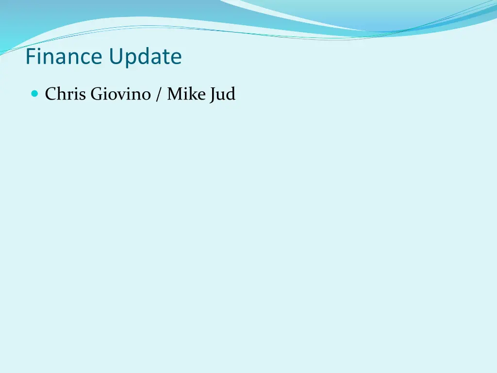 finance update