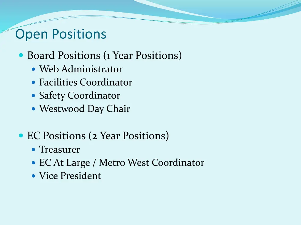 open positions