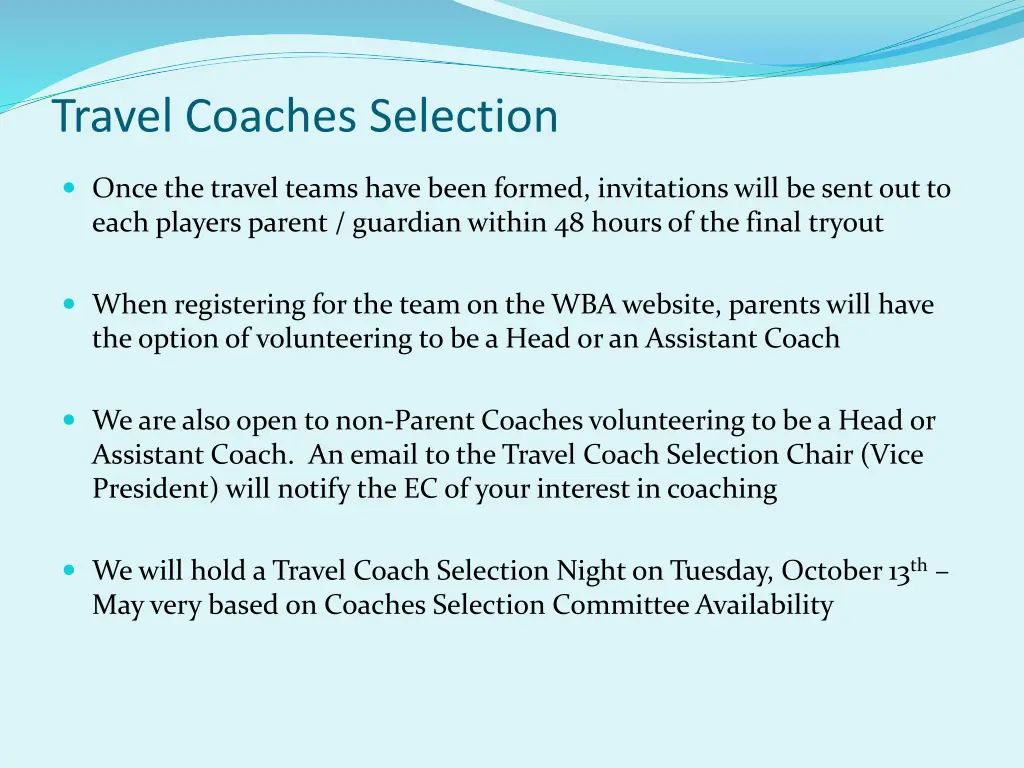 travel coaches selection