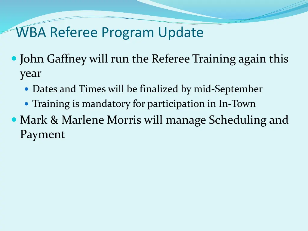 wba referee program update