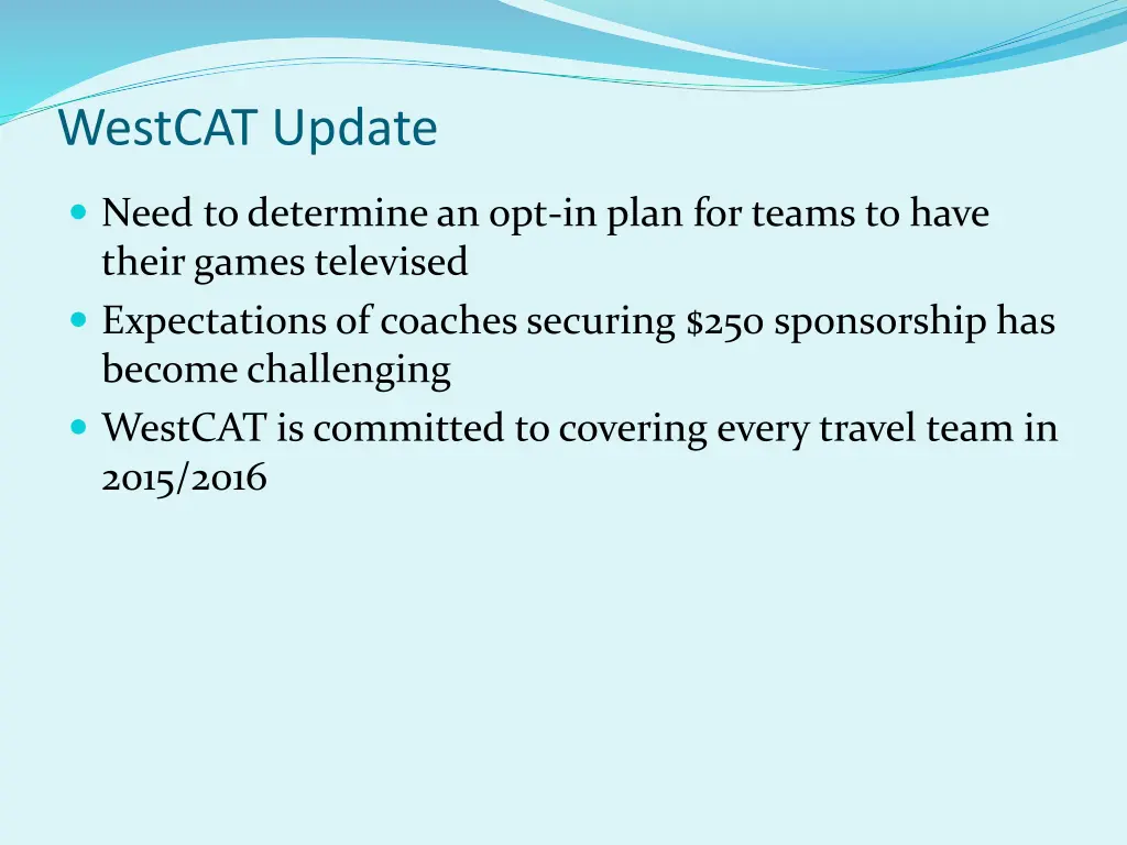 westcat update