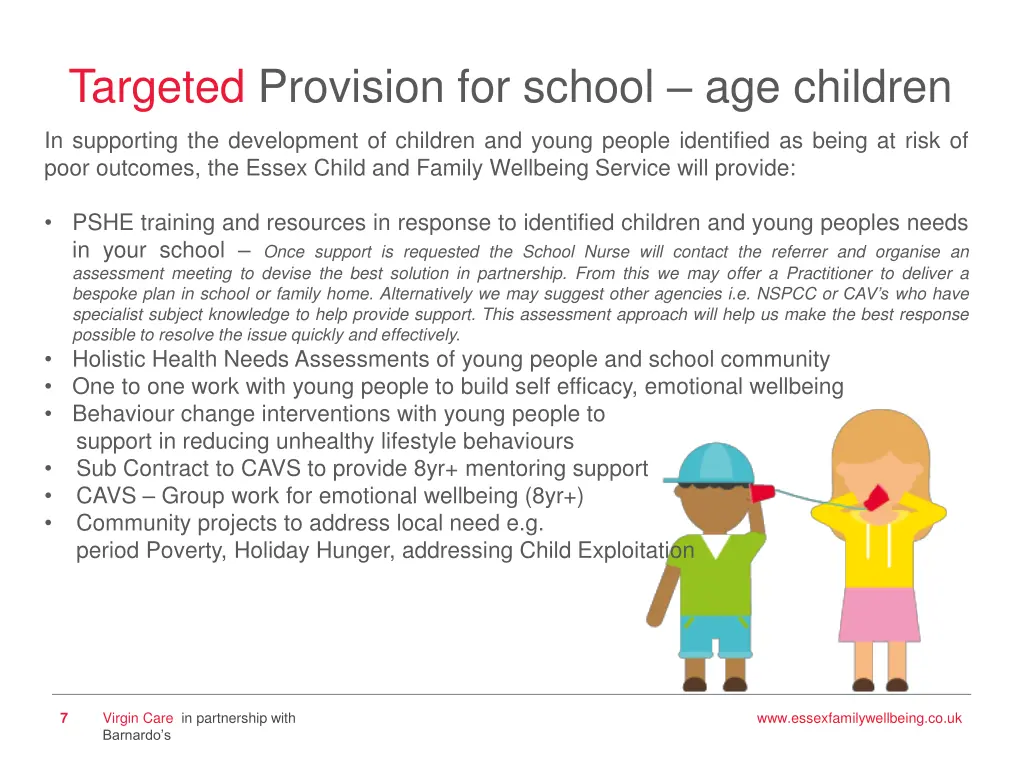 targeted provision for school age children