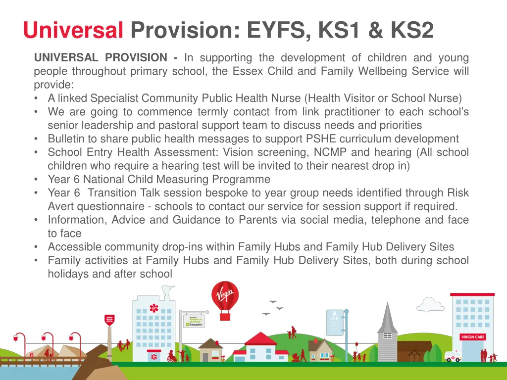 universal provision eyfs ks1 ks2