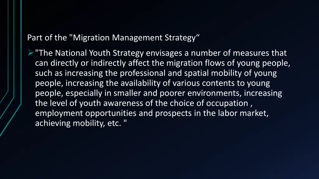 part of the migration management strategy