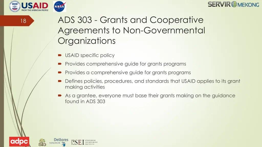 ads 303 grants and cooperative agreements