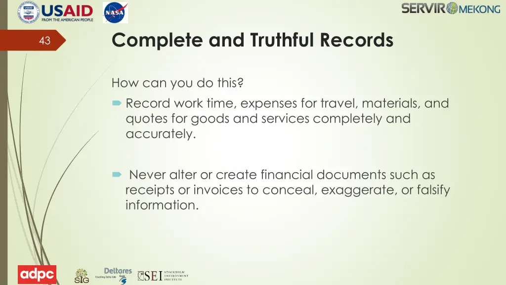 complete and truthful records