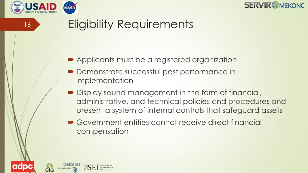 eligibility requirements