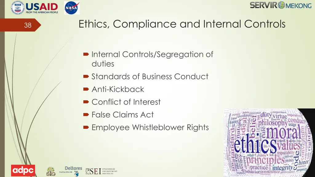ethics compliance and internal controls