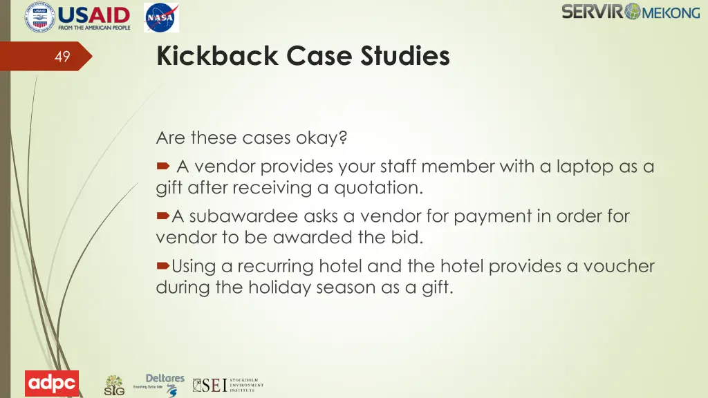 kickback case studies
