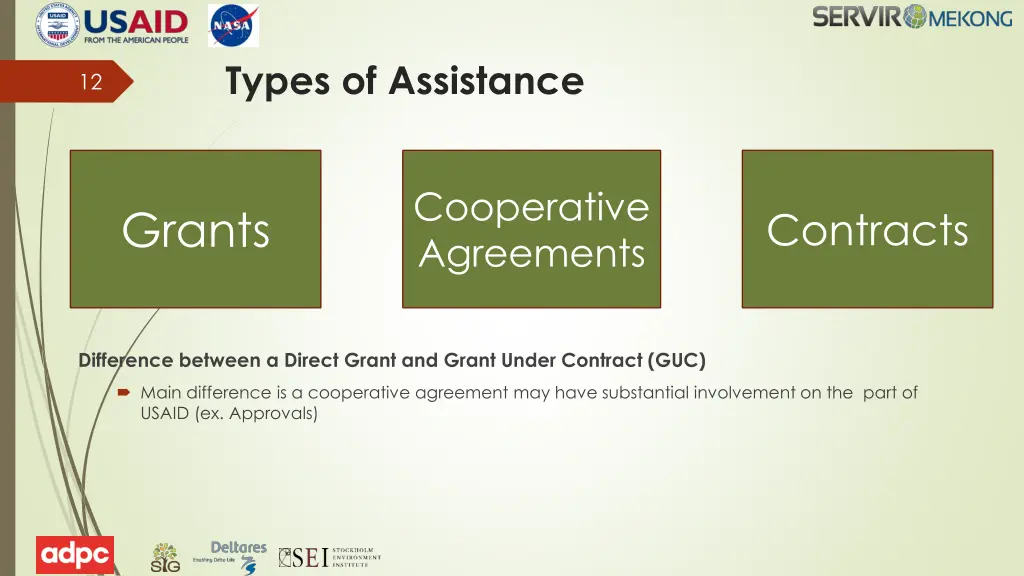 types of assistance