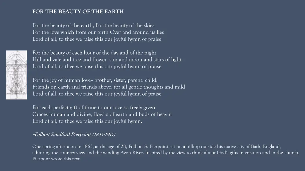 for the beauty of the earth