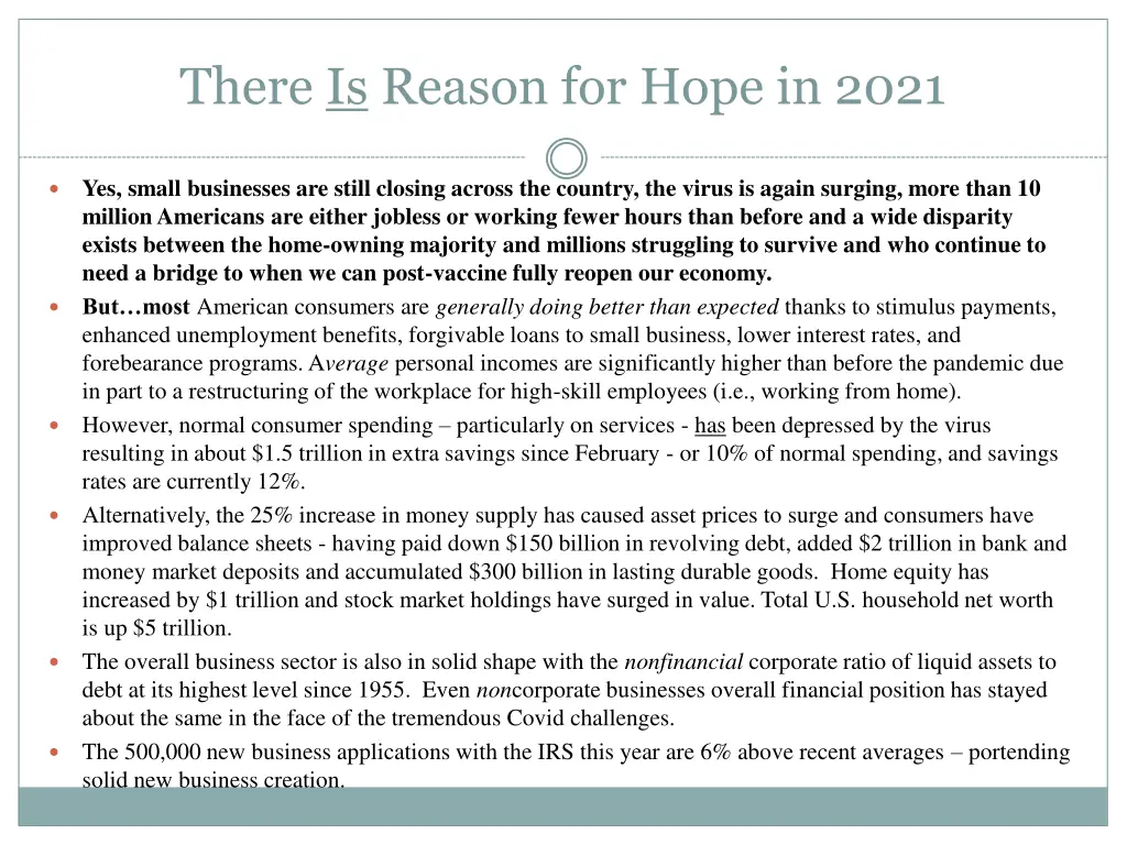 there is reason for hope in 2021