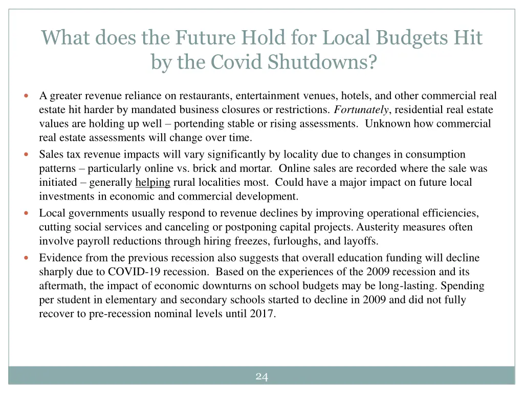 what does the future hold for local budgets