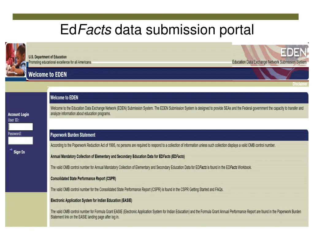 ed facts data submission portal