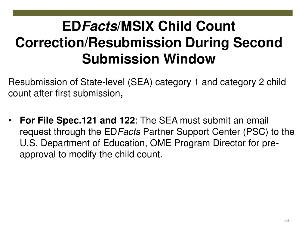 ed facts msix child count correction resubmission