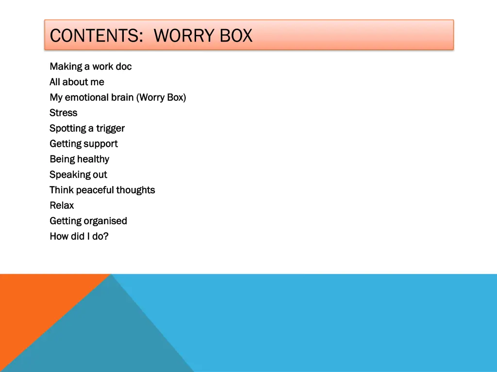 contents worry box