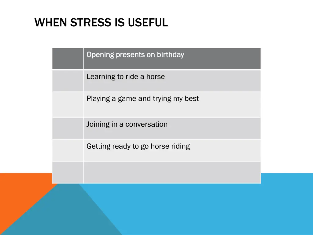 when stress is useful