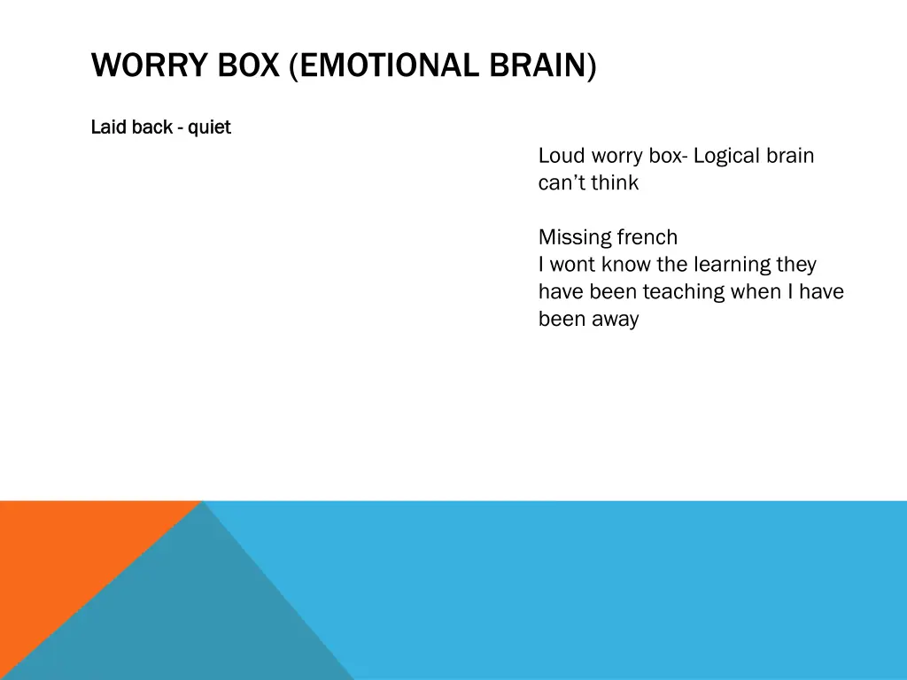 worry box emotional brain