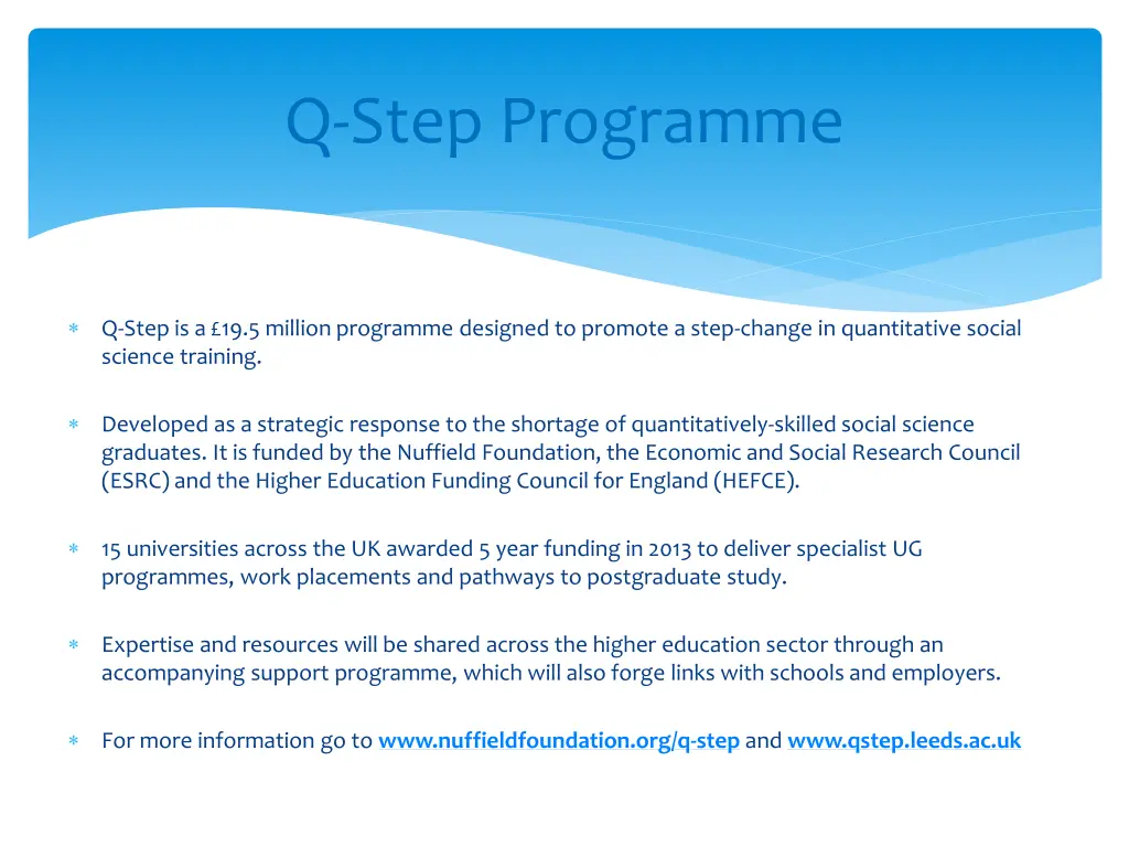 q step programme
