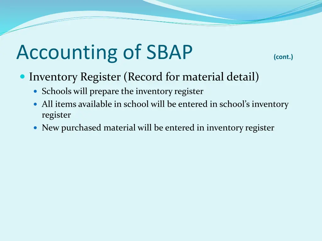 accounting of sbap 1