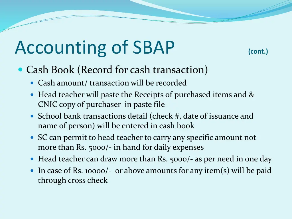 accounting of sbap