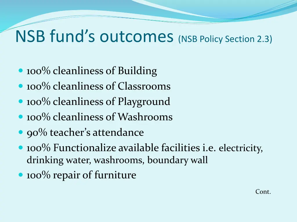 nsb fund s outcomes nsb policy section 2 3