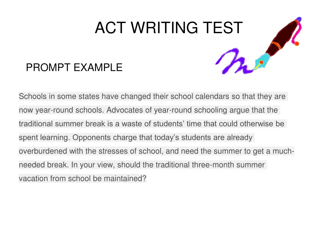 act writing test 13