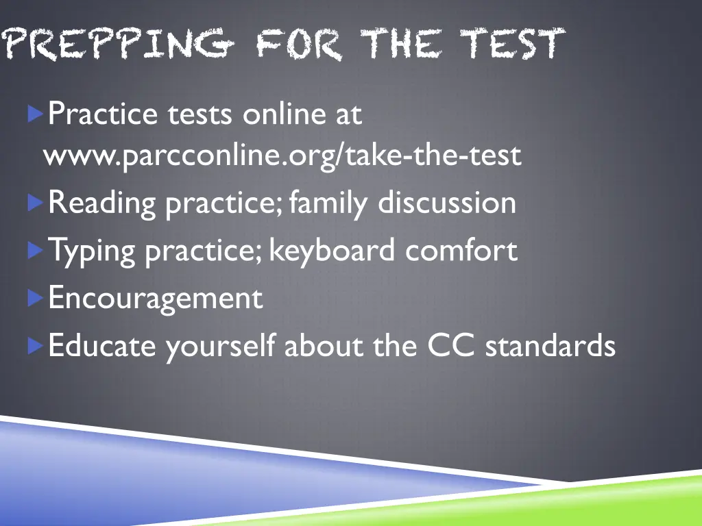 prepping for the test