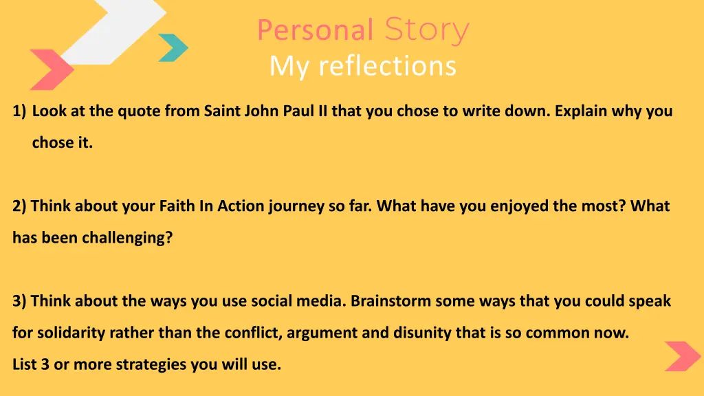 personal story my reflections