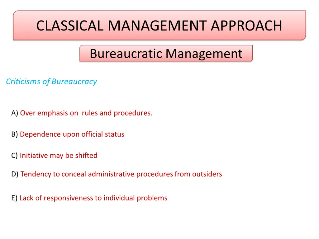 classical management approach