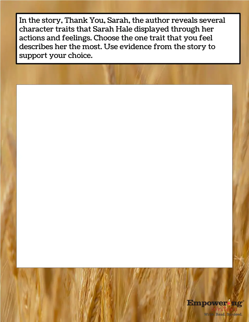 in the story thank you sarah the author reveals