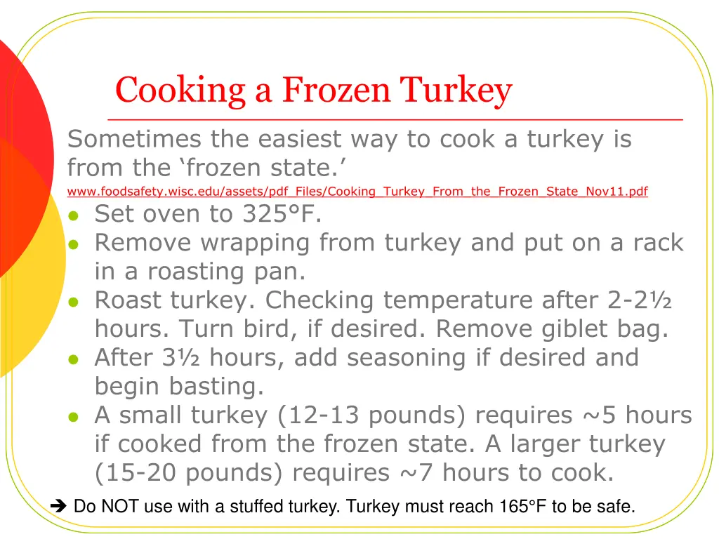 cooking a frozen turkey