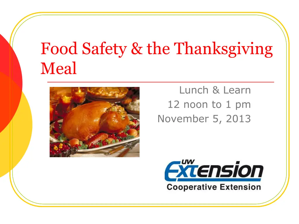 food safety the thanksgiving meal