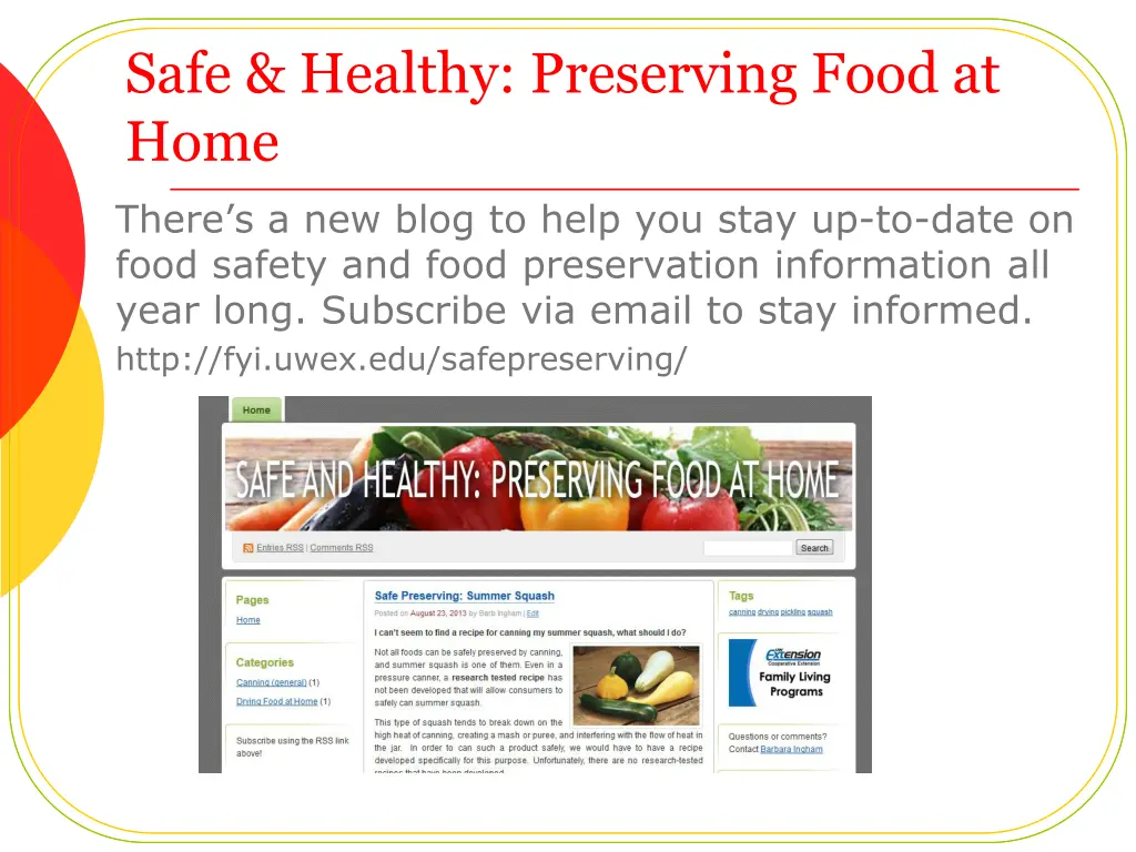 safe healthy preserving food at home