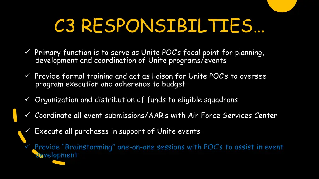 c3 responsibilties